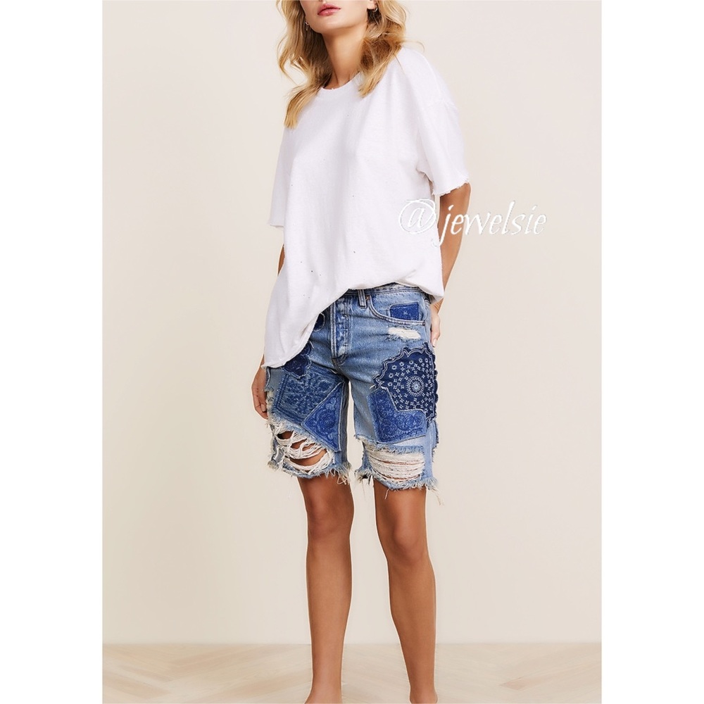 Free People
Heart Breaker Cotton Patched Denim Shorts